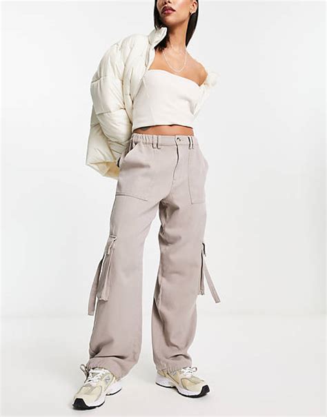 Asos Design Oversized Balloon Cargo Pants In Mink Asos