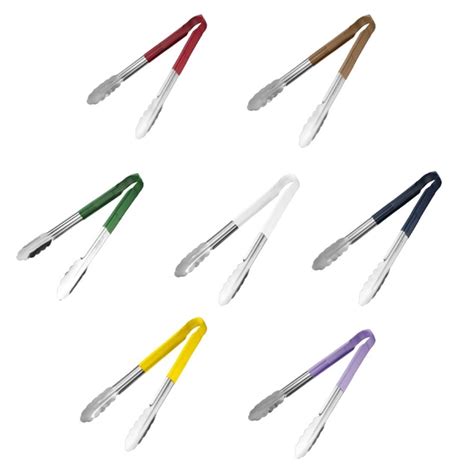 Hygiplas 300mm Colour Coded Tong Set 7 Colours Sa793 Nisbets