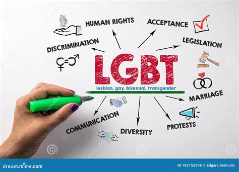 LGBT Lesbian Gay Bisexual And Transgender Concept Chart With Keywords And Icons Stock Photo