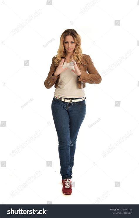 Full Length Portrait Blonde Lady Wearing Stock Photo 1018617121 Shutterstock