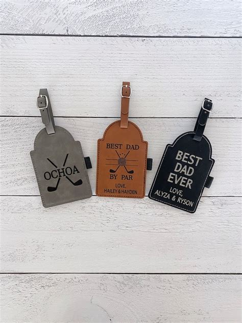 Personalized Engraved Golf Bag Tag With Tees Leather Golf Etsy