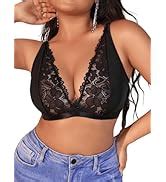 Makemechic Women S Plus Size Bra And Panty Sets Lace Piece Lingerie Sets Black Xl Amazon
