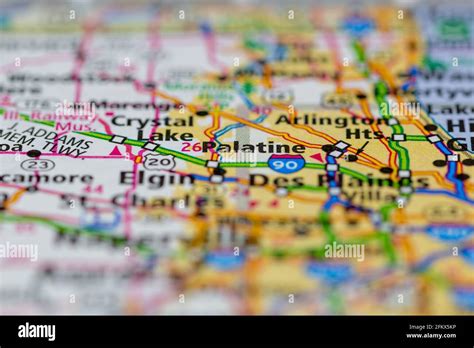 palatine illinois shown   geography map  road map stock photo alamy