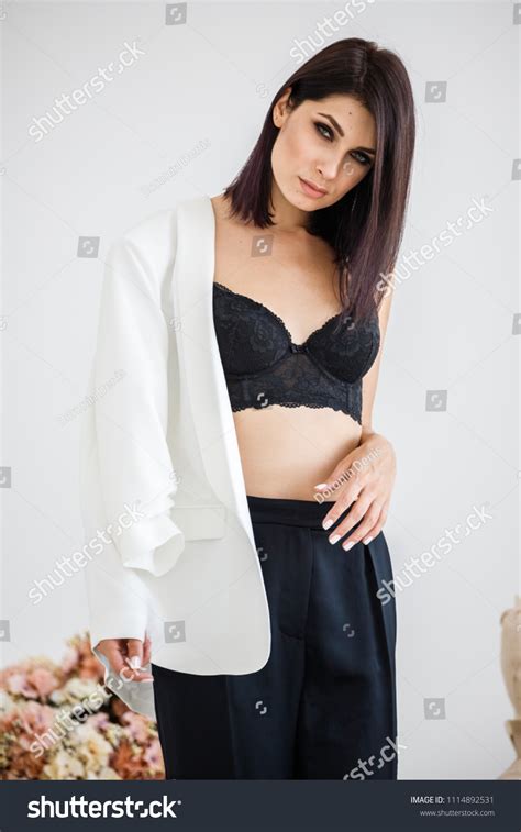 Beautiful Brunette Girl Sexy Business Suit Stock Photo Shutterstock