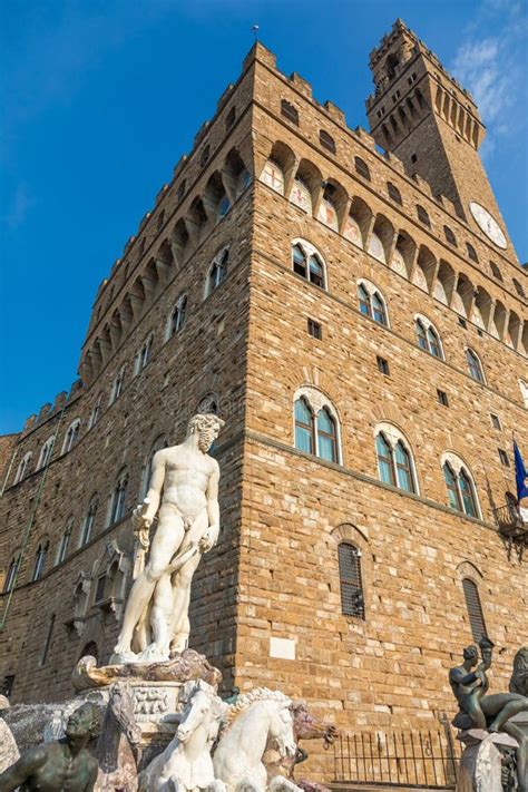 Florence Italy Neptune Fountain Marble Sculpture Renaissance Masterpiece Naked Poseidon