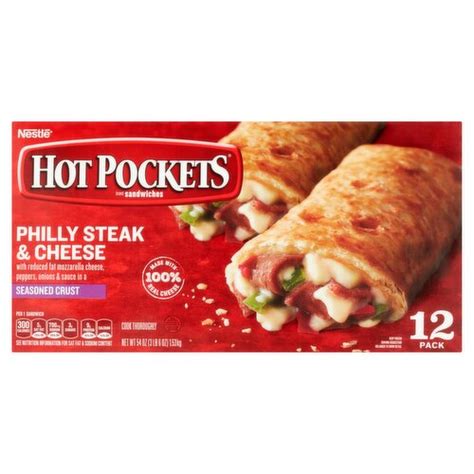 Hot Pockets Philly Steak Cheese Seasoned Crust Sandwiches 12 Count
