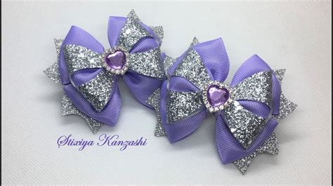 Бантики из ЭкоКожи и репса / Сиреневые бантики на заколках | Пособие по ...