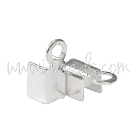 Pinces lacet métal finition argenté 2x5mm 10