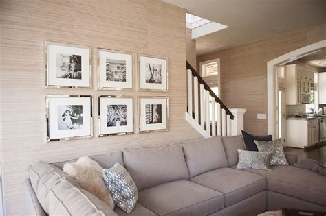 Mirrored Frames Transitional Living Room