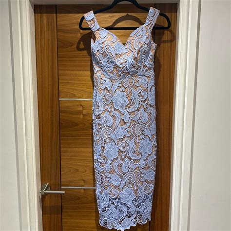 Lucy Wang Nude And Blue Dress Stunning On Slight Depop