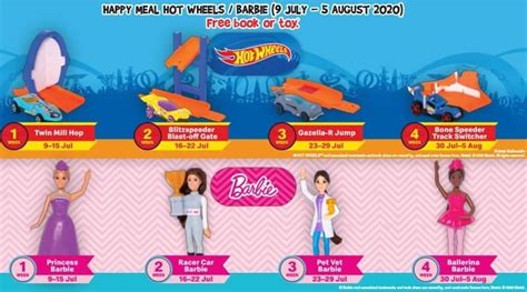 Mcdonald S Sg Brings Back The Best Of S With Hot Wheels Barbie Happy Meal Toys Till Aug