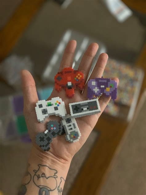 Mini Perler Bead Key Chain Video Game Controllers Etsy