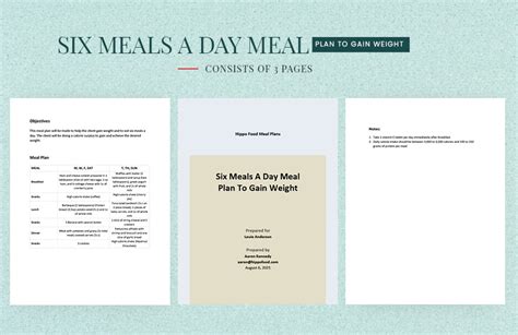 Meal Plan Templates In Word Free Download