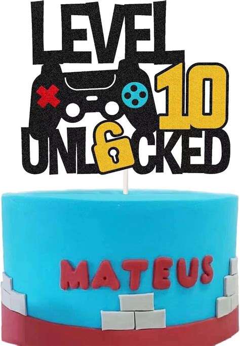 Level Unlocked Video Game Birthday Cake Topper Video Game Boy S