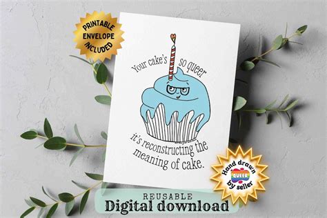 LGBT Birthday Card Printable Funny Gay Birthday Card Lesbian Birthday Card Trans Birthday