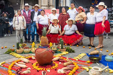 Group Of People Participating In The Andean Spiritual Ceremony Chakana
