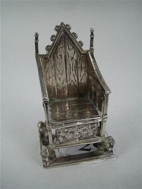 Silver Dutch Miniature Throne London 1901 Zother Silver