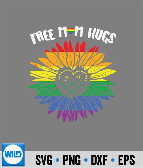 Lgbt Svg Gay Pride Free Mom Hugs Sunflower Leopard Rainbow Lgbt Svg Wildsvg