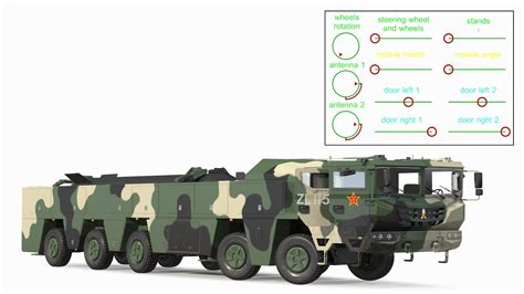 DF-17 Missile on Road Mobile Vehicle Rigged 3D Model $169 - .max - Free3D