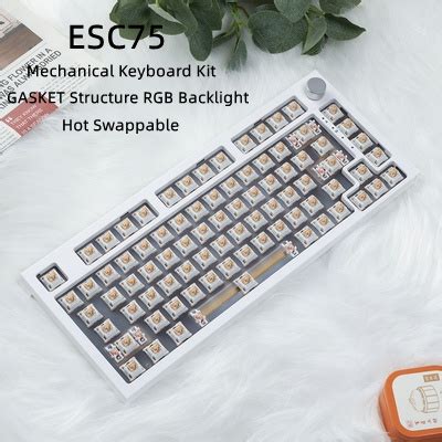 ESC75 GASKET Structure Wired Wireless Mechanical Keyboard Kit 75 Layout DIY Hot Swappable