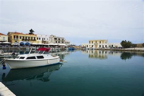 Rethymno Grecia De Mayo De Vistas Al Puerto Mar Timo De