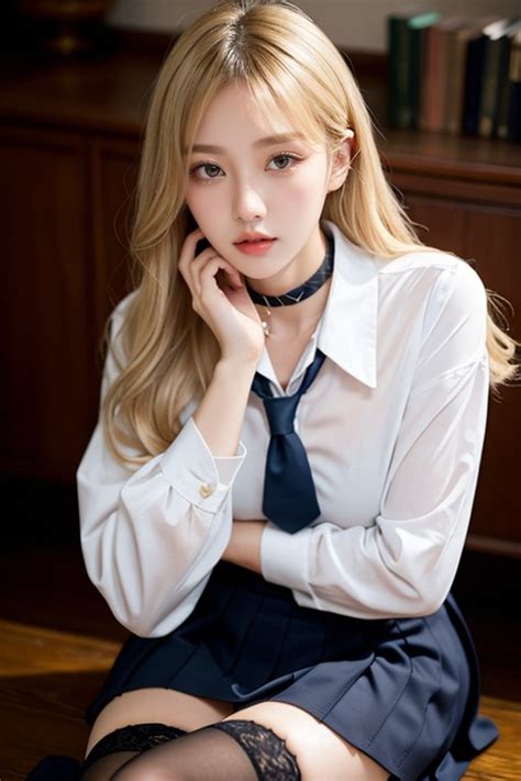 Naked Blonde Hair AI Porn