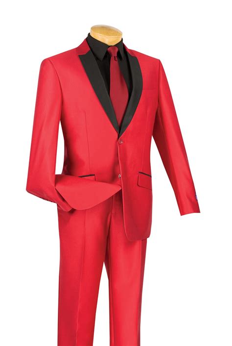 Red Tuxedo Mens Suits Mens Dress Shirts Mens Neck Ties And Bow