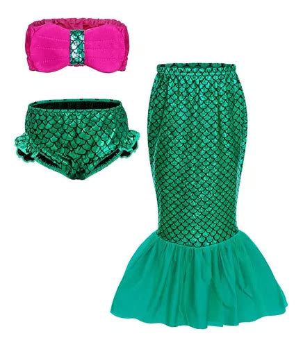 Bikini Sirena Traje De Baño Niña Bañador Ariel Sirenita Set Cuotas sin interés