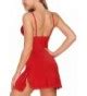 Babydoll Lingerie Backless Sleepwear Red C ISHZ D