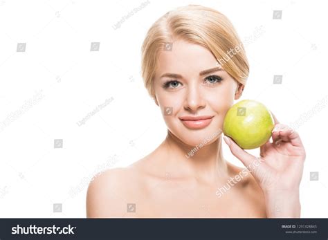 Beautiful Naked Blonde Girl Holding Fresh Stock Photo Shutterstock