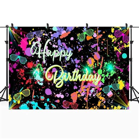 Lets Glow Photography Backdrops Splatter Glow Neon Party Decoration