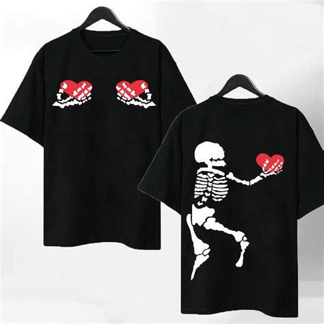Mua Áo thun Tay Trái Tim Bộ Xương form rộng tay lỡ chất liệu cotton cực hot cho anh em cực