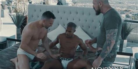 Noirxxx Bearded Hunk Ass Fucks Two Handsome Homosexual In A Threesome Tnaflix