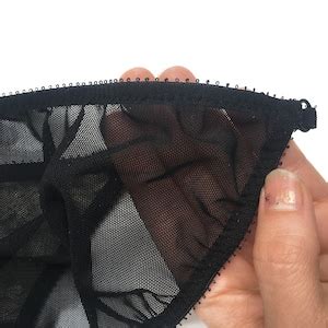 Black Lace Sheer Panties With Nude Lining Etsy