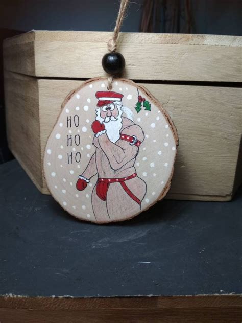Dirty Santa Ornament Gay Ornament Red Leather Jock Strap Etsy