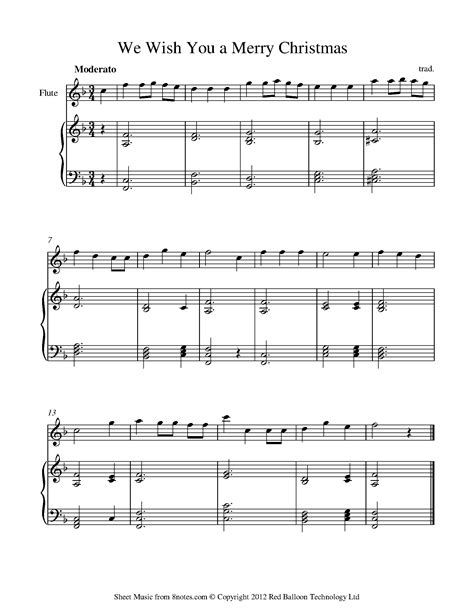 Christmas Flute And Trumpet Notes