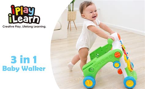 Iplay Ilearn 3 In 1 Baby Sit To Stand Walker Musical Activity Center