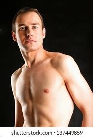 Portrait Naked Muscular Man Isolated On Stock Photo 125142116 Shutterstock