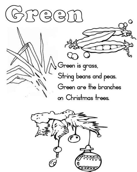 A To Z Kids Stuff Green Color Word Worksheet