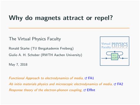 (PDF) Why do magnets attract or repel?