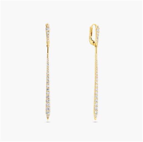 18ct Yellow Gold Diamond Drop Earrings Cerrone Jewellers