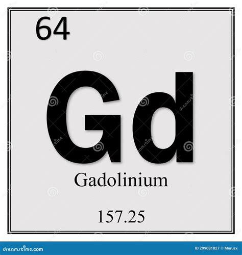 Gadolinium Gd Chemical Element Periodic Table Hexagonal Shape