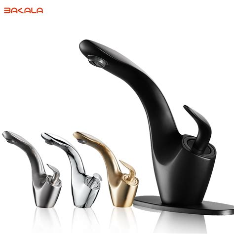 Bakala Brass Sink Bathroom Faucet Deck Mounted Hot Cold Water Basin