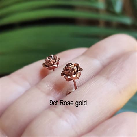 princess cut 7mm rose gold stud earrings 8