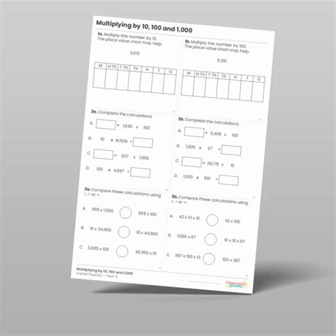 Multiply Decimals By 10 100 And 1 000 Varied Fluency Resource