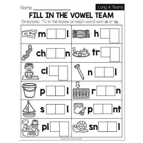 10 Printable Long Vowel Words Worksheets 1st 2nd Grade Ela