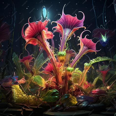 Premium AI Image | Venus Unleashed The Drama of Carnivorous Flora