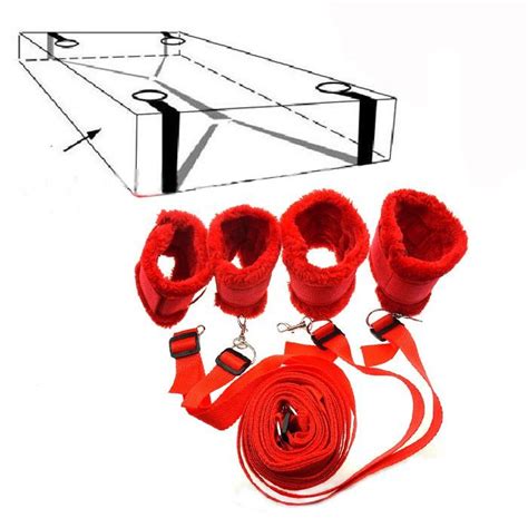 Sex Toys Tied Tease Under Bed Bondage Restraint Nylon Velvet Hand Cuffs Ankle Cuffs Set Sex
