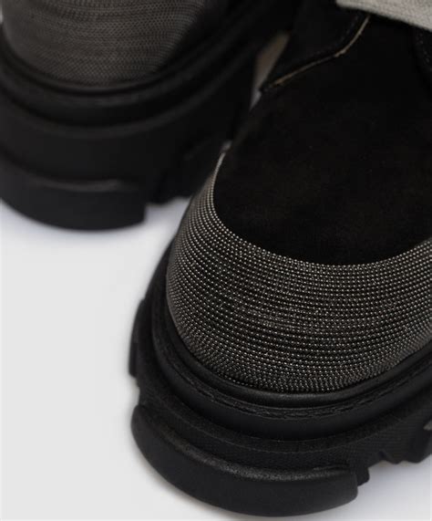 Babe Pay Pls Черные ботинки замшевые с цепочкой мониль 761 купить в Symbol