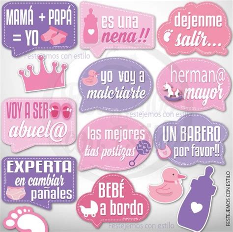 Photo Props Imprimible Baby Shower Nena Festejemos Con Estilo